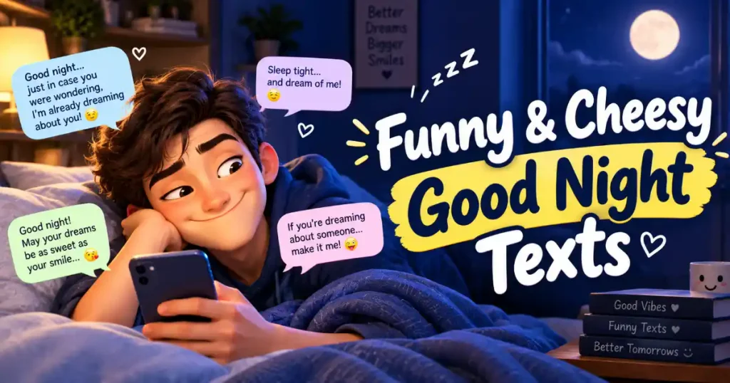 Funny And Cheesy Good Night Texts